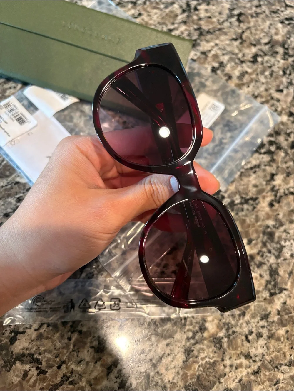 NWT Longchamp Polarized Women's Sunglasses - Dark Burgundy